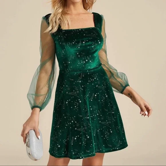 green fern print dress Sun-imperial